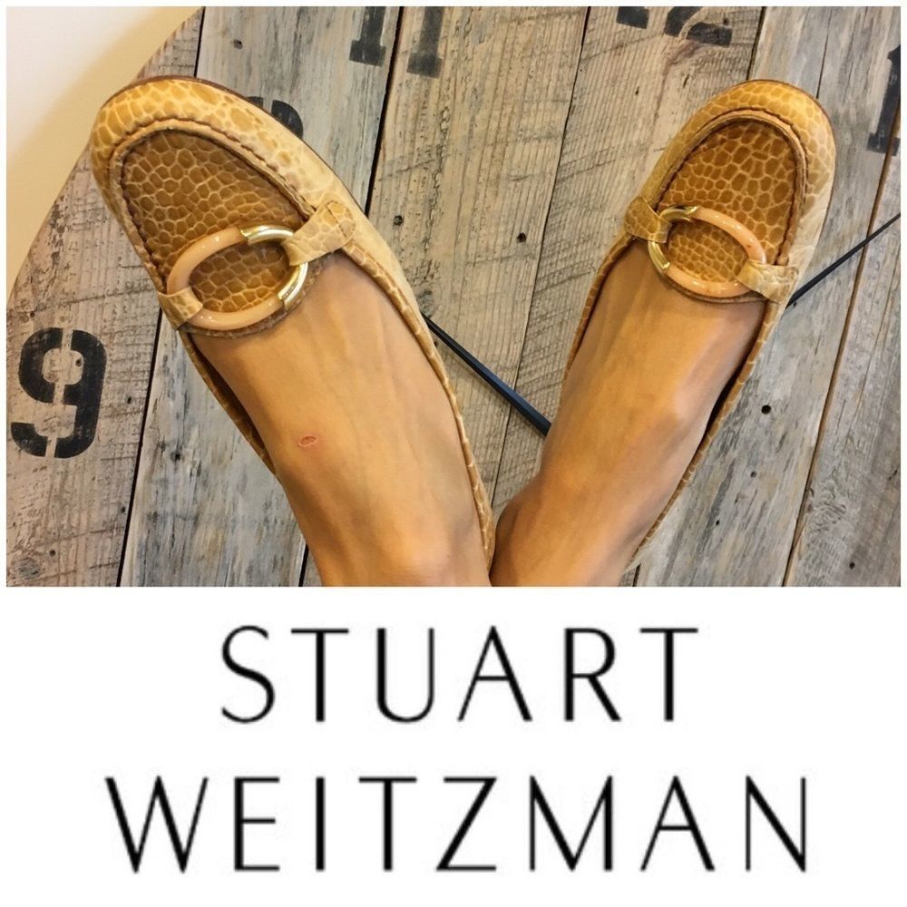 Stuart Weitzman Croco Embossed Leather Shoe 7.5SS